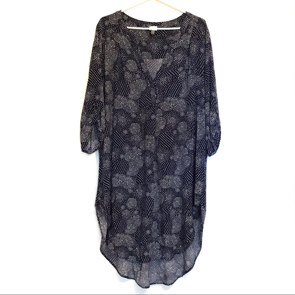 Cupio navy printed trapeze dress size 2X